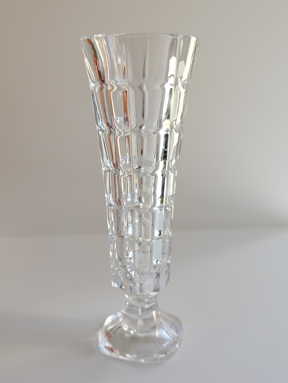 Clear Crystal Fluted Bud Vase